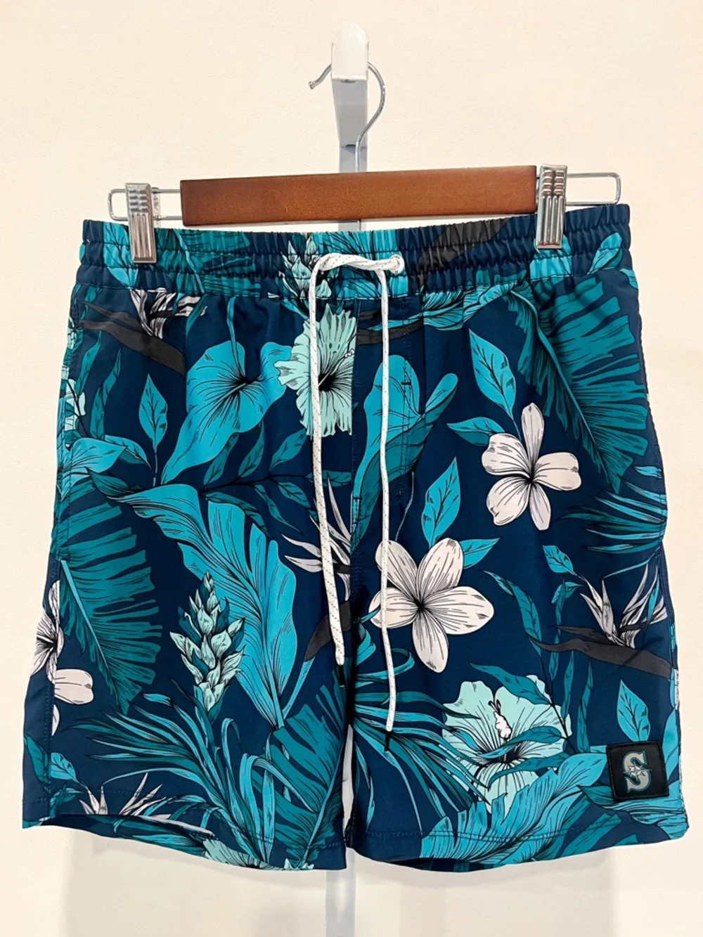 Hurley × 47 MLB Seattle Mariners Blue Tropical Floral Board Shorts Mens Sz Small